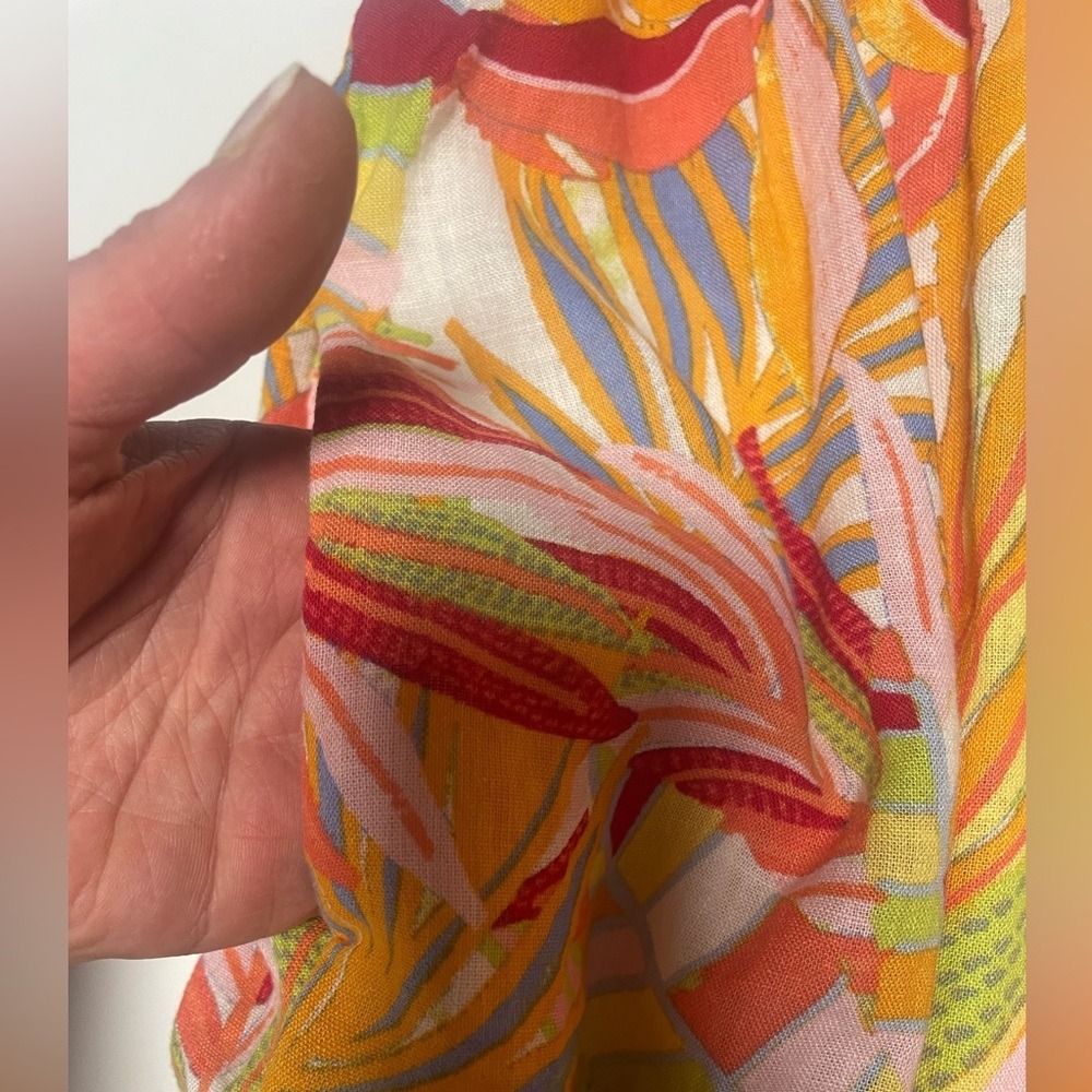 C & C California Linen Sleeveless Halter Print Tropical Dress Women's XL - Picture 10 of 13